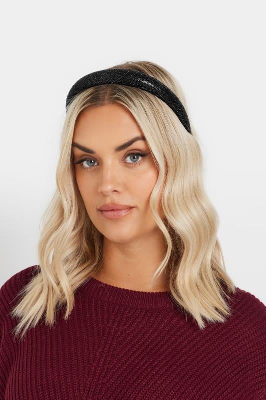 evans Yours Black Diamante Headband