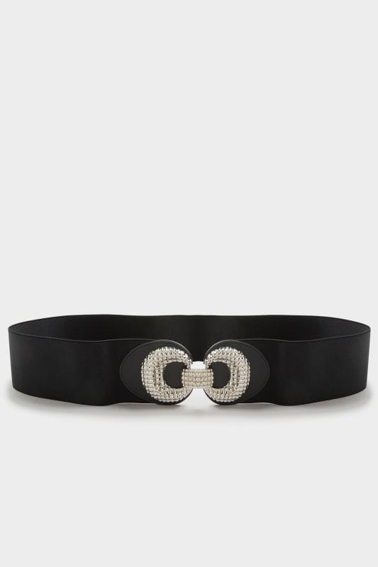 Evans Yours Black Double Circle Wide Belt