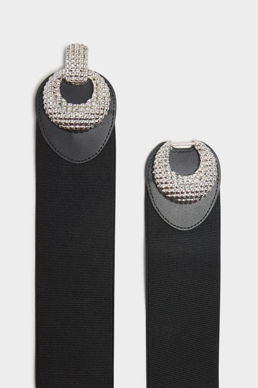 Evans Yours Black Double Circle Wide Belt