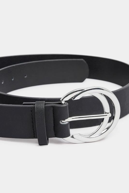 Evans Yours Black Double Hoop Belt