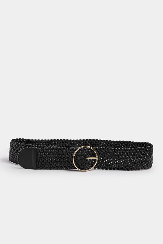 Evans Yours Black Faux Leather Lattice Wide Belt