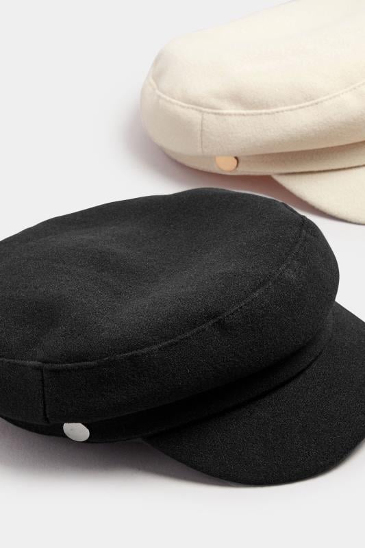 Evans Yours Black Felt Baker Boy Cap