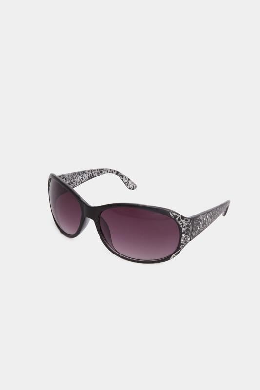 Evans Yours Black Filigree Sunglasses