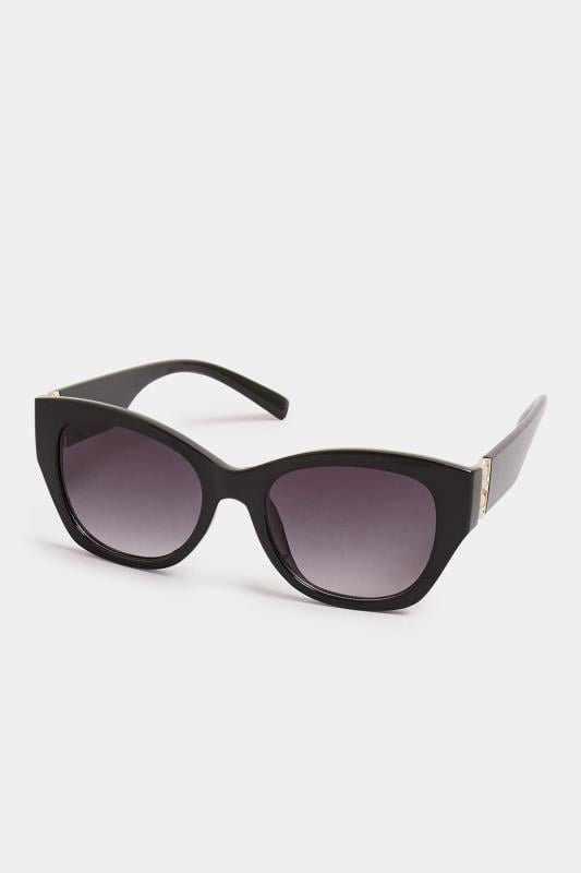 Evans Yours Black & Gold Tone Chain Arm Sunglasses