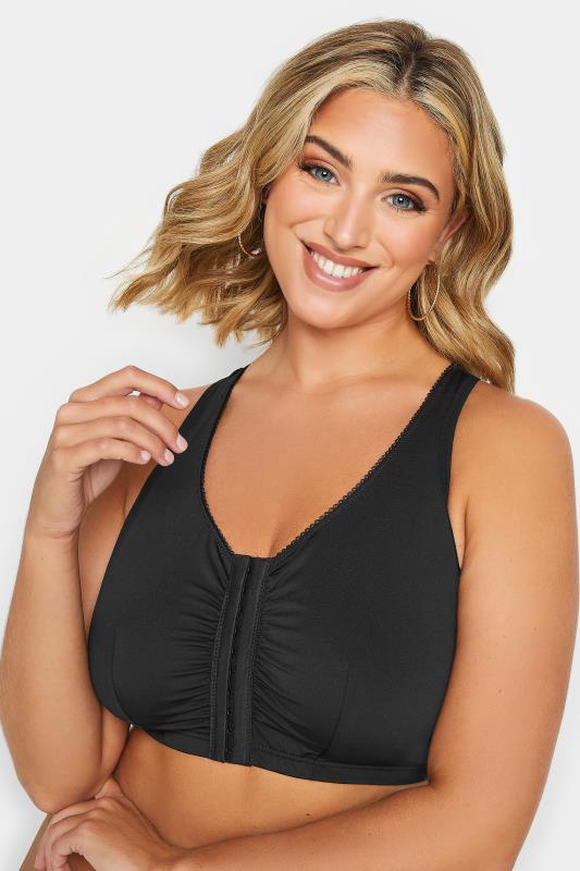 Evans YOURS Black Non-Wired Front Fastening Bra