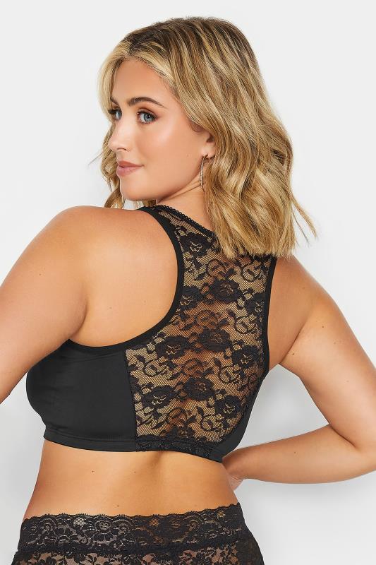 evans YOURS Black Non-Wired Front Fastening Bra