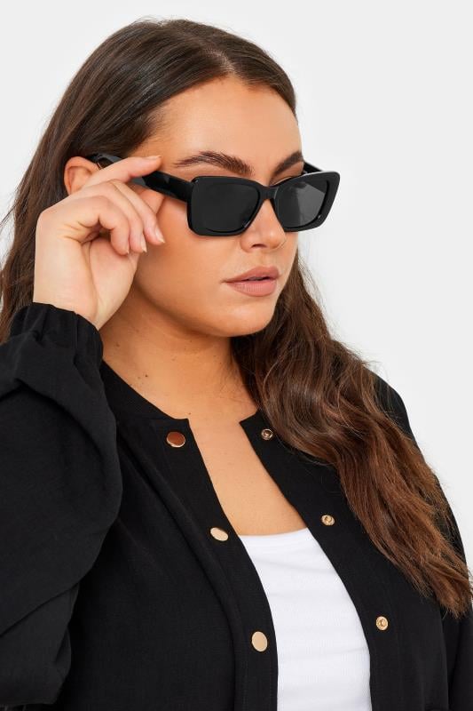 evans Yours Black Rectangular Frame Sunglasses