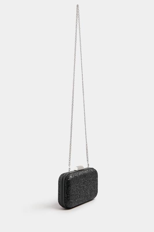 Evans Yours Black Sequin Clutch Bag