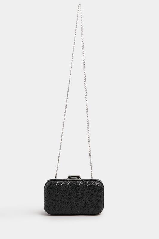 Evans Yours Black Sequin Clutch Bag