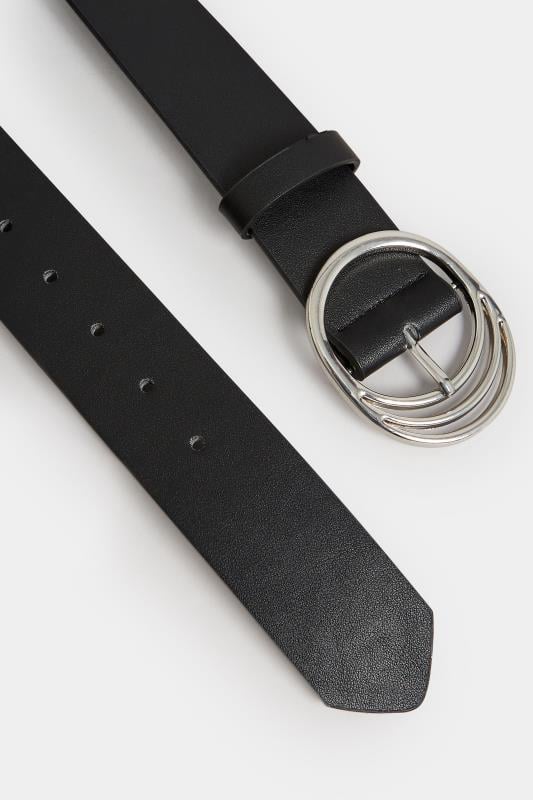 Evans Yours Black & Silver Triple Circle Belt