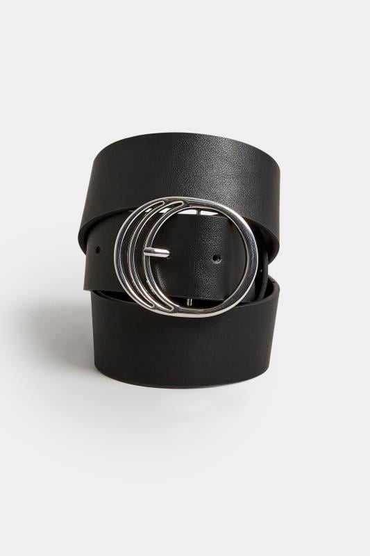 Evans Yours Black & Silver Triple Circle Belt