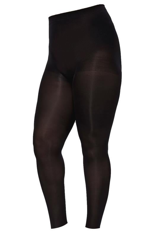 Evans Yours Black Slimming Control Footless Tights