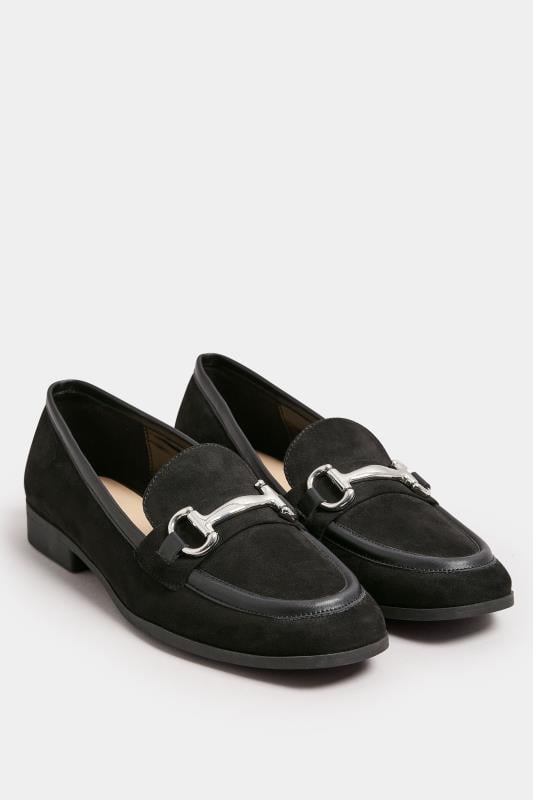 Evans Yours Black Snaffle Loafer In Wide E Fit