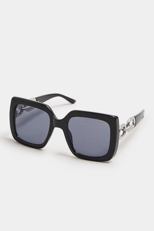 Evans Yours Black Statement Chain Sunglasses