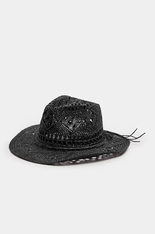 Evans Yours Black Straw Cowboy Hat