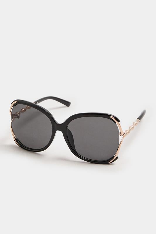 Evans Yours Black Teardrop Metal Arm Sunglasses