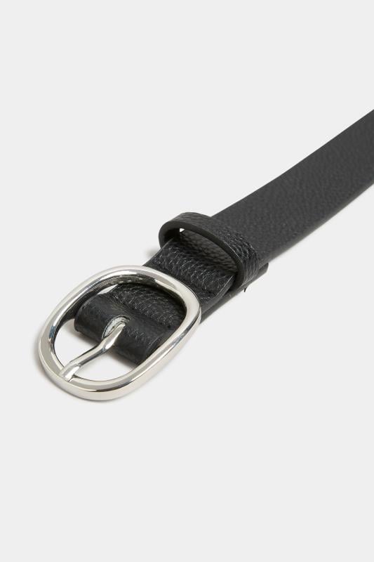 Evans Yours Black Textured Oval Buckle Belt