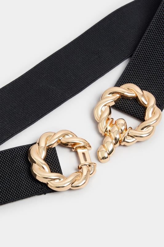 Evans Yours Black Twist Buckle Stretch Belt