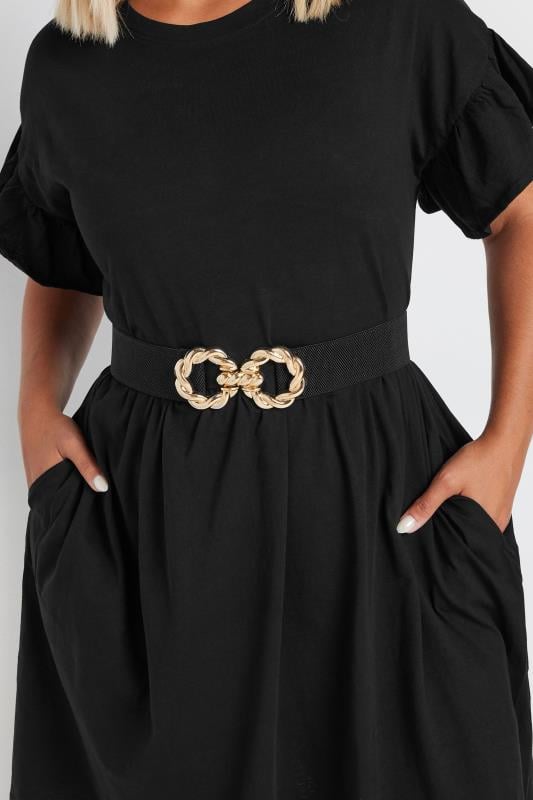 evans Yours Black Twist Buckle Stretch Belt