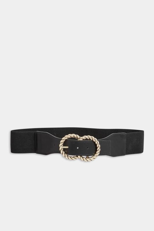 Evans Yours Black Twisted Buckle Wide Stretch Belt
