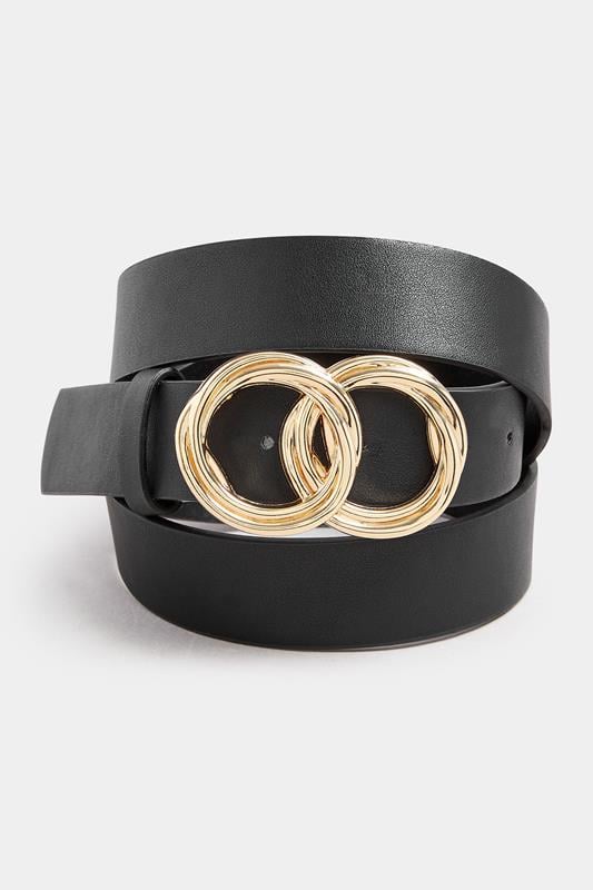 Evans Yours Black Twisted Double Circle Belt