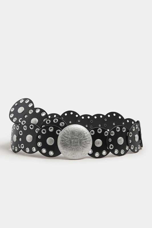 Evans Yours Black Wide Disc Eyelet Belt