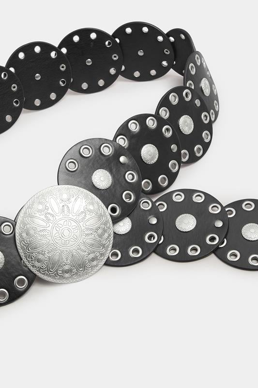 Evans Yours Black Wide Disc Eyelet Belt