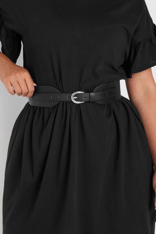 evans Yours Black Wide Stretch Belt