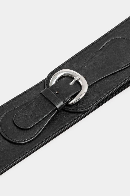 Evans Yours Black Wide Stretch Buckle Belt