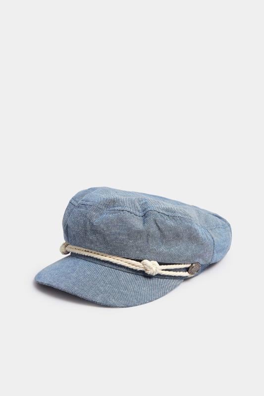 Evans Yours Blue Denim Rope Baker Boy Hat