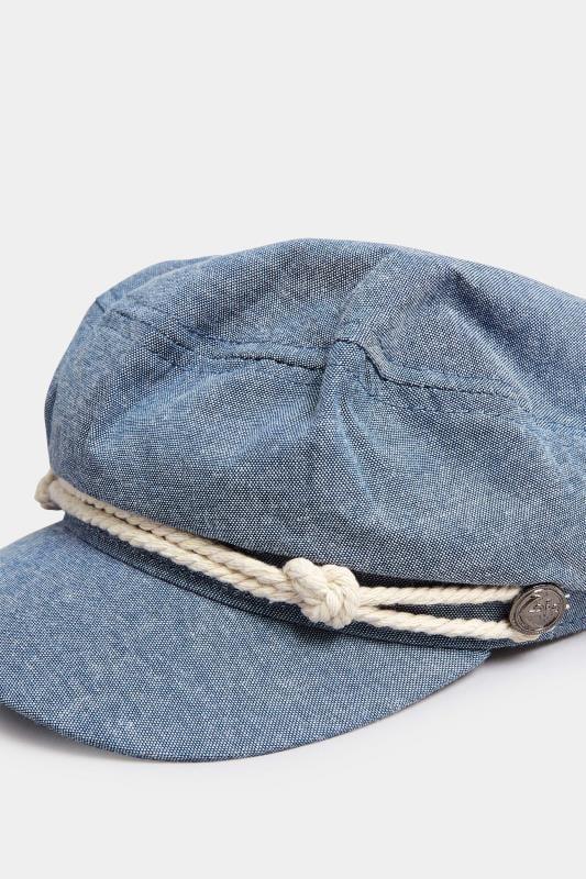 Evans Yours Blue Denim Rope Baker Boy Hat