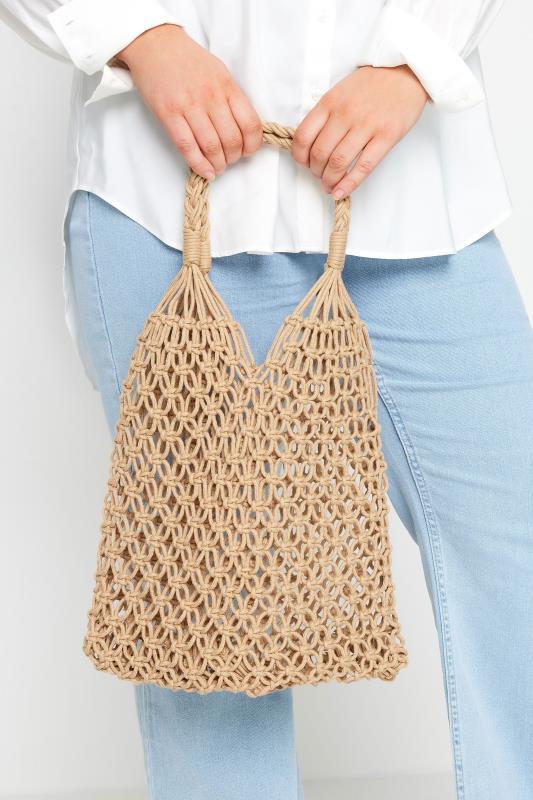 Evans Yours Brown Crochet Beach Bag