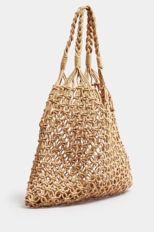 Evans Yours Brown Crochet Beach Bag