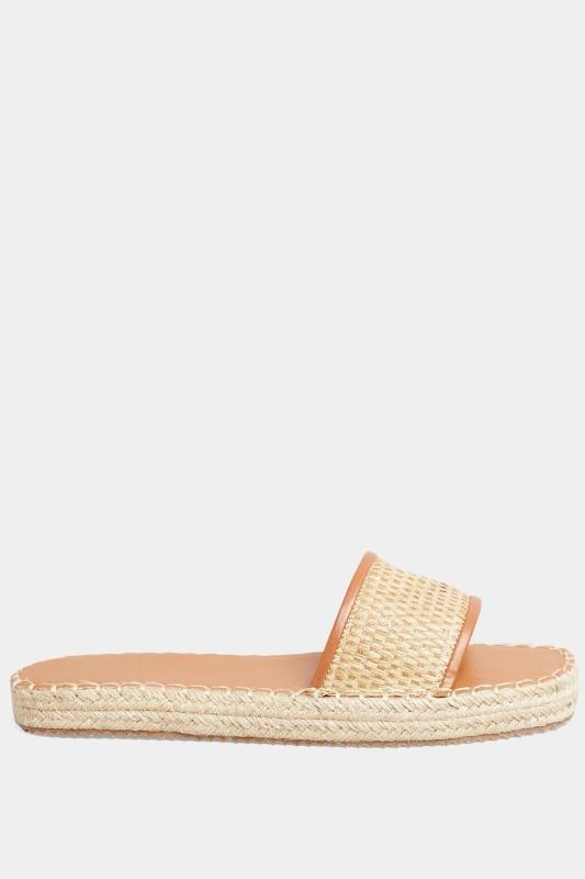 Evans Yours Brown Espadrille Mules In Wide E Fit