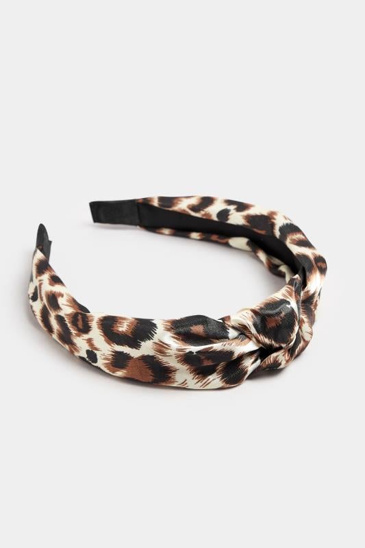 Evans Yours Brown Leopard Print Knot Headband
