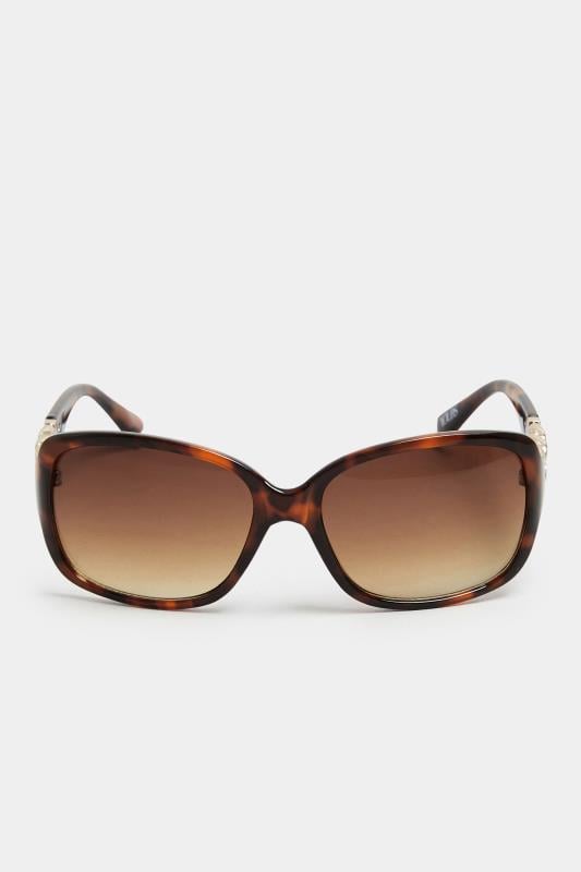 Evans Yours Brown Tortoiseshell Chain Sunglasses