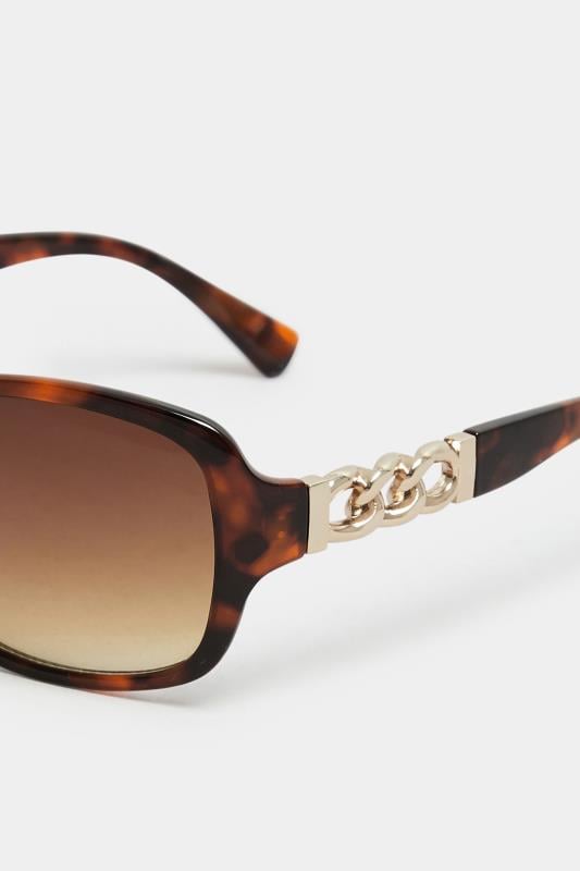 Evans Yours Brown Tortoiseshell Chain Sunglasses