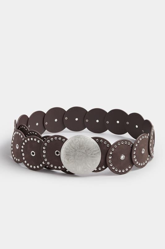 Evans Yours Brown Wide Disc Eyelet Belt