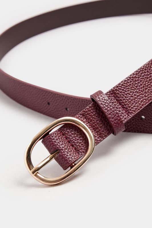 Evans Yours Burgundy Red Oval Buckle Belt