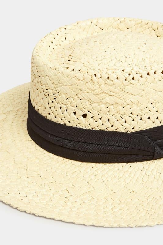 Evans Yours Cream Straw Boater Hat