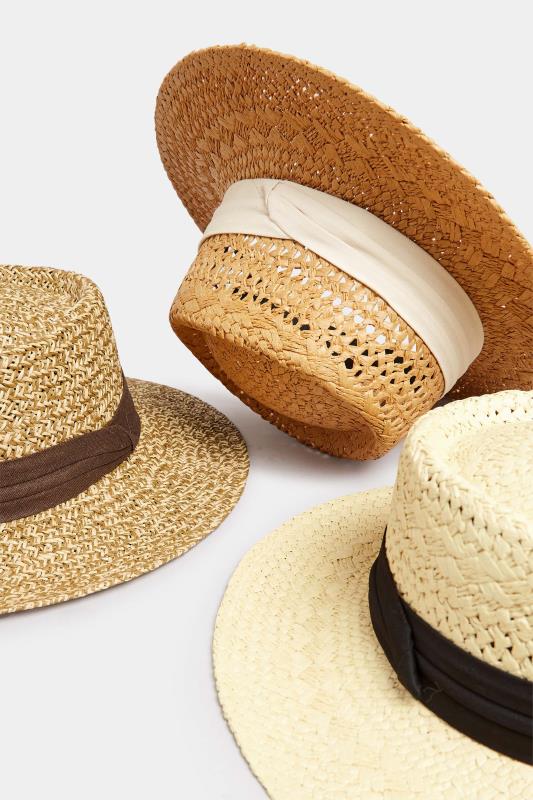 Evans Yours Cream Straw Boater Hat