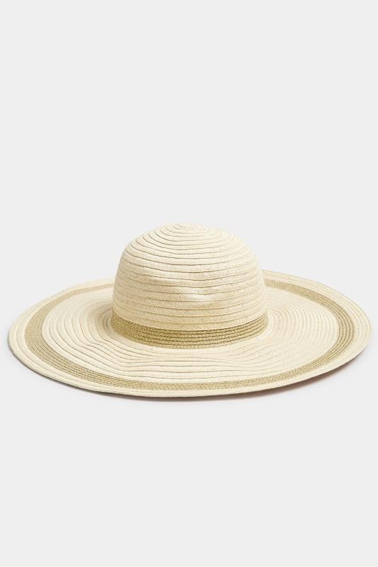 Evans Yours Cream Wide Brim Straw Hat