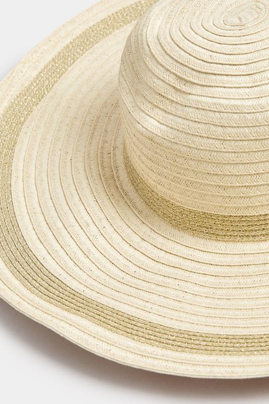 Evans Yours Cream Wide Brim Straw Hat