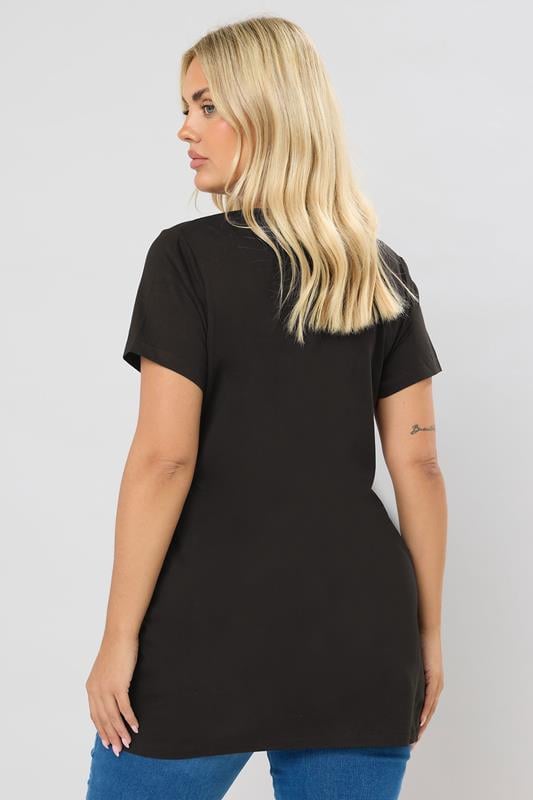 Evans YOURS Curve 2 PACK Black Longline T-Shirts