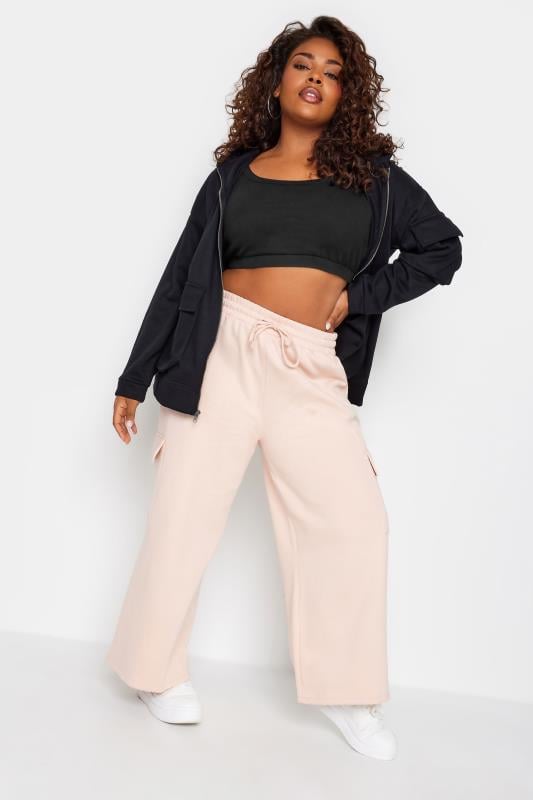 Evans YOURS Curve 2 PACK Black Ribbed Crop Tops