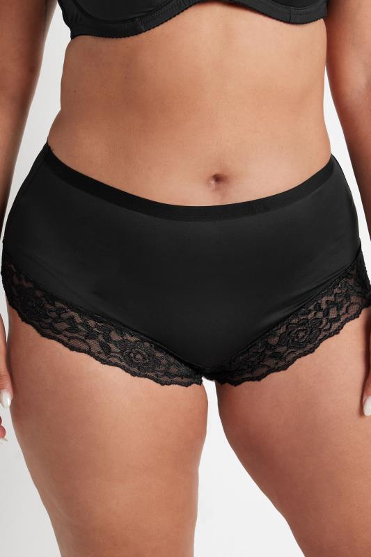 Evans YOURS Curve 3 PACK Black Lace Trim Briefs