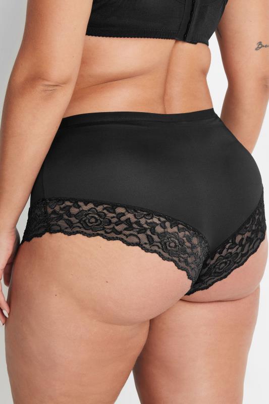 Evans YOURS Curve 3 PACK Black Lace Trim Briefs