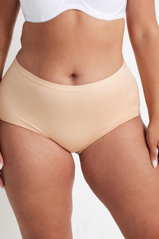 Evans YOURS Curve 3 PACK Nude Lace Trim Briefs