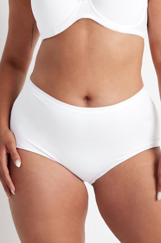 Evans YOURS Curve 3 PACK White Lace Trim Briefs