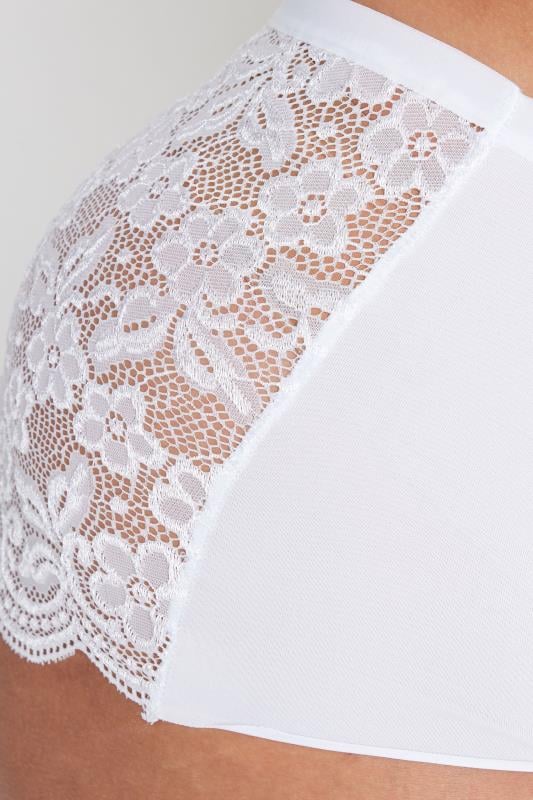 Evans YOURS Curve 3 PACK White Lace Trim Briefs